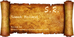 Samek Roland névjegykártya
